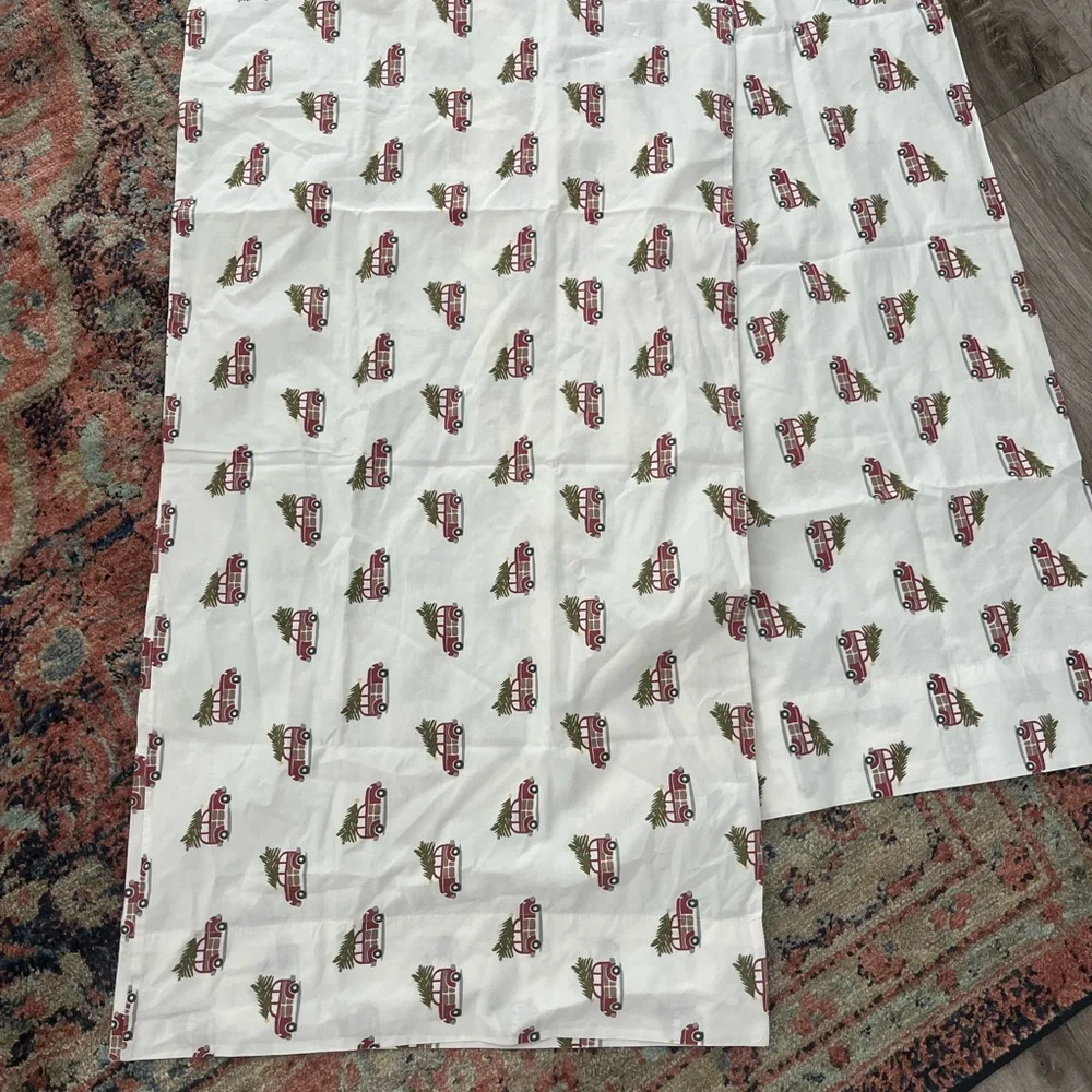 Pottery Barn Woody Car Cotton Pillowcases Christmas Holiday